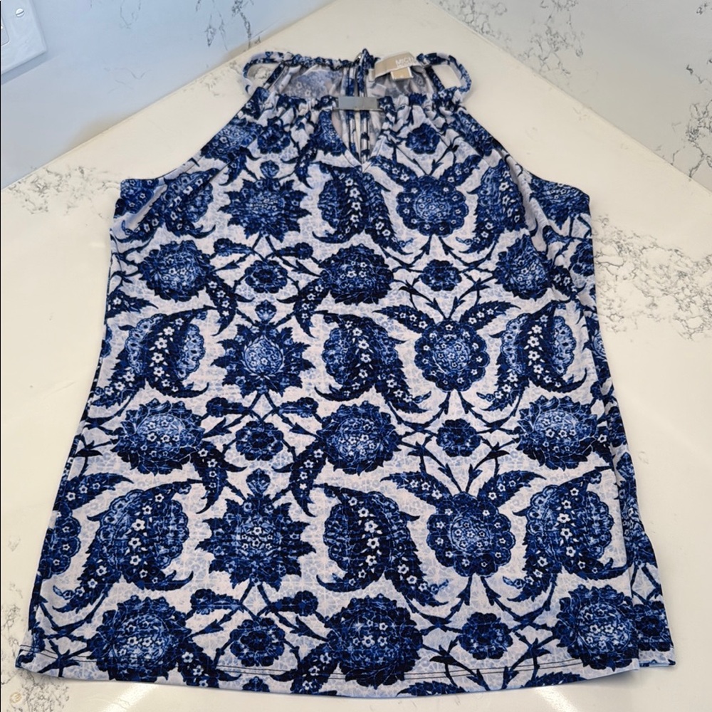 Blue Patterned Women's Top